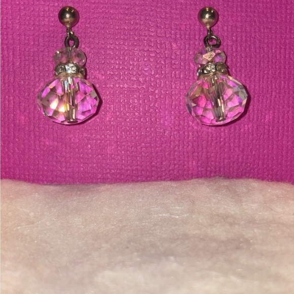 Crystal clear 3 piece jewelry set, necklace, earrings, double bracelet. LS - Picture 5 of 8